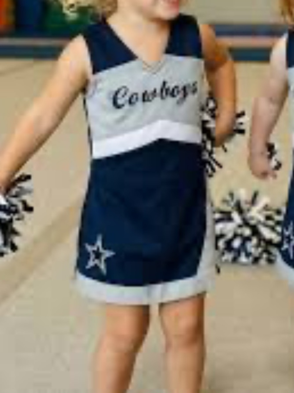 NFL Team Dallas Cowboys Girls Toddler Cheer Captain Dress Navy & Gray Size 2T